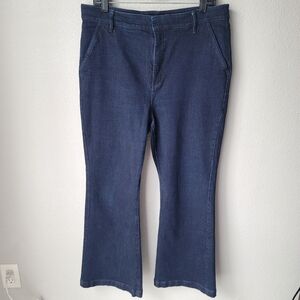 Ann Taylor Factory High Rise Boot Cut Dark Wash Jeans Size 14 Petite
